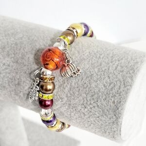Handmade Autumn Fall Themed Bracelet 7 inch